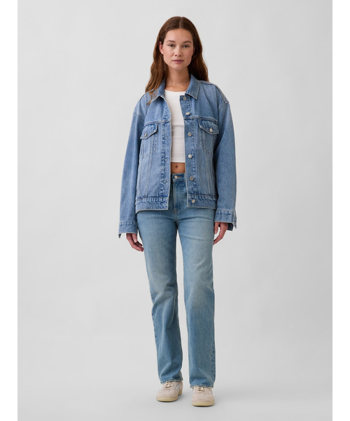 GAP(ギャップ)の「ミッドライズ リラックスフィット ストレートデニム(デニムパンツ・レディース・ライトインディゴブルー・30/28/23/24/25/26/27/29)」の3枚目の写真