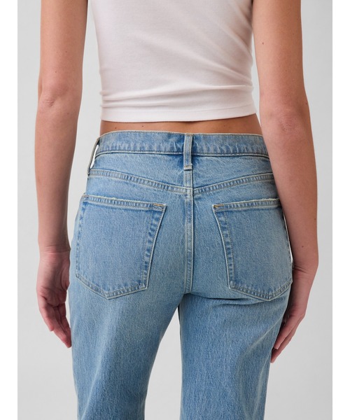 GAP(ギャップ)の「ミッドライズ リラックスフィット ストレートデニム(デニムパンツ・レディース・ライトインディゴブルー・30/28/23/24/25/26/27/29)」の4枚目の写真