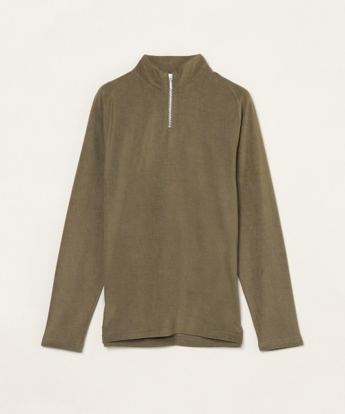 three dots（スリードッツ）の「コンパクトパイル ハーフジップ 長袖Tシャツ（Tシャツ/カットソー・メンズ・ベージュ系その他/グリーン系その他/ブルー系その他・SMALL/MEDIUM/LARGE）」の2枚目の写真