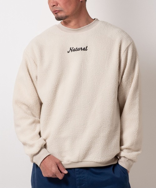 BAYBLO（ベイブロ）の「(SA) ボア 刺繍 ロゴ トレーナー（スウェット・メンズ・グレー/ブラック/アイボリー/ブラウン・M/L/LL）」の2枚目の写真