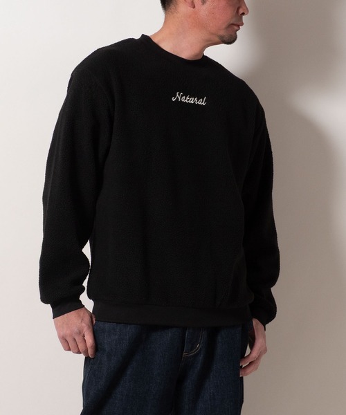 BAYBLO（ベイブロ）の「(SA) ボア 刺繍 ロゴ トレーナー（スウェット・メンズ・グレー/ブラック/アイボリー/ブラウン・M/L/LL）」の7枚目の写真