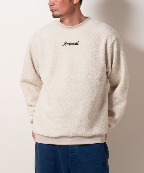 BAYBLO（ベイブロ）の「(SA) ボア 刺繍 ロゴ トレーナー（スウェット・メンズ・グレー/ブラック/アイボリー/ブラウン・M/L/LL）」の10枚目の写真