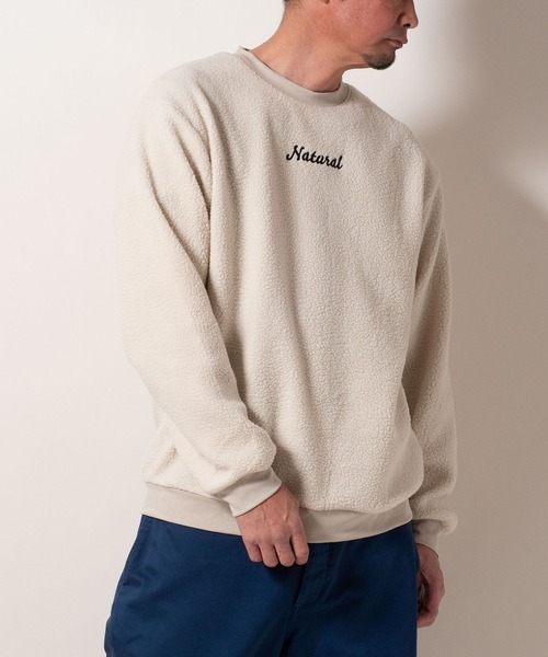 BAYBLO（ベイブロ）の「(SA) ボア 刺繍 ロゴ トレーナー（スウェット・メンズ・グレー/ブラック/アイボリー/ブラウン・M/L/LL）」の12枚目の写真