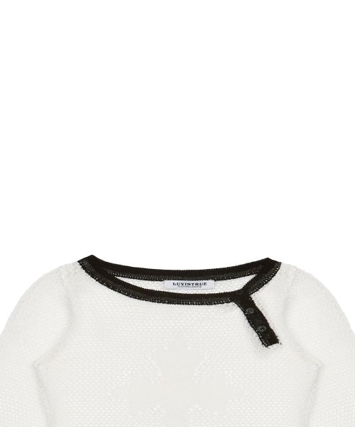 LUVISTRUE(ラヴイズトゥルー)の「SM CROSS MESH KNIT(WHITE)(ニット/セーター・レディース・その他・FREE)」の4枚目の写真
