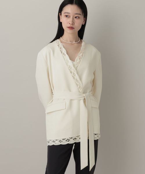 A part by（アパートバイ）の「バテンレースジャケット（その他アウター・レディース・ブラック/アイボリー・FREE）」の6枚目の写真