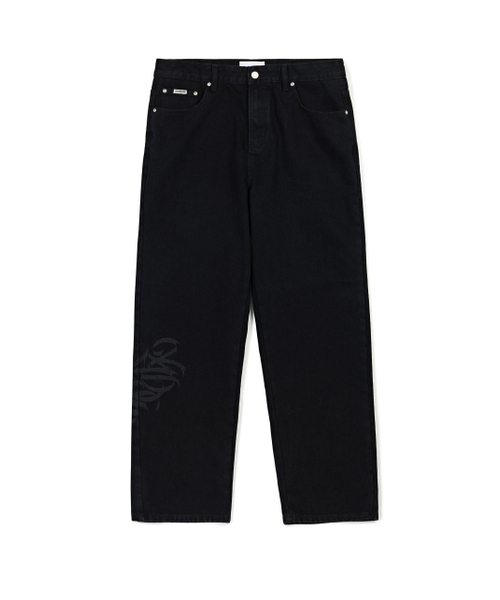 LORES(ロアス)の「Tag Denim Pants - Black(デニムパンツ・レディース・その他・M/L/XL)」の1枚目の写真