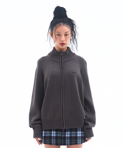 AMESWORLDWIDE(アメスワールドワイド)の「BASIC KNIT ZIP-UP CHARCOAL(カーディガン/ボレロ・レディース・その他・S/M)」の1枚目の写真