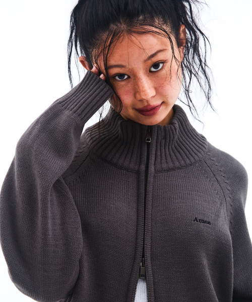 AMESWORLDWIDE(アメスワールドワイド)の「BASIC KNIT ZIP-UP CHARCOAL(カーディガン/ボレロ・レディース・その他・S/M)」の3枚目の写真