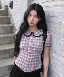 LARTIGENT（ラーティゼン）の「L15 CHECK PUFF SHIRT(PINK)（シャツ/ブラウス）」