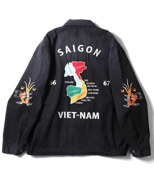 HOUSTON（ヒューストン）の「HOUSTON ヴィンテージ加工ベトジャン(MAP)（ブルゾン・メンズ・ブラック・MEDIUM/X-LARGE/XX-LARGE/LARGE）」の7枚目の写真