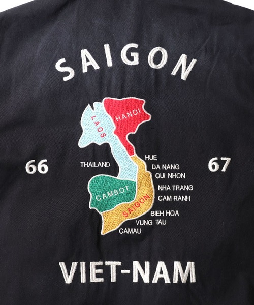HOUSTON（ヒューストン）の「HOUSTON ヴィンテージ加工ベトジャン(MAP)（ブルゾン・メンズ・ブラック・MEDIUM/X-LARGE/XX-LARGE/LARGE）」の9枚目の写真