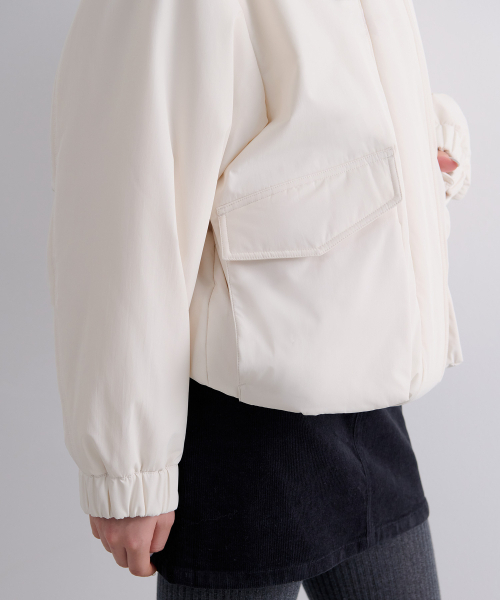 MUSINSA STANDARD WOMAN（ムシンサスタンダードウーマン）の「ウィメンズフェイクシアリングカラー パディングジャケット [クリーム/クリーム]（ダウンジャケット/コート・レディース・その他・X-SMALL/SMALL/MEDIUM/LARGE）」の6枚目の写真