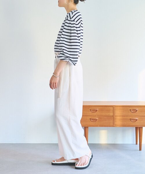 BEARDSLEY（ビアズリー）の「アシメウエストベルトパンツ（その他パンツ・レディース・ダークグレー/アイボリー・FREE）」の11枚目の写真