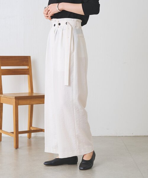 BEARDSLEY（ビアズリー）の「アシメウエストベルトパンツ（その他パンツ・レディース・ダークグレー/アイボリー・FREE）」の15枚目の写真