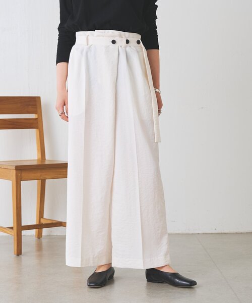 BEARDSLEY（ビアズリー）の「アシメウエストベルトパンツ（その他パンツ・レディース・ダークグレー/アイボリー・FREE）」の16枚目の写真