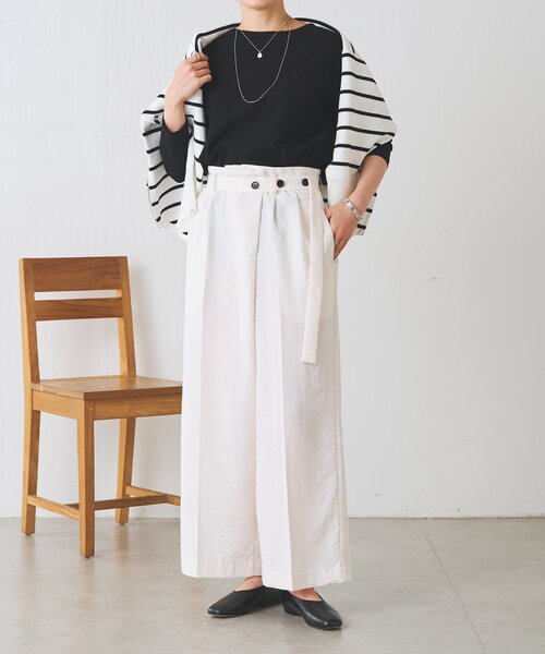 BEARDSLEY（ビアズリー）の「アシメウエストベルトパンツ（その他パンツ・レディース・ダークグレー/アイボリー・FREE）」の17枚目の写真