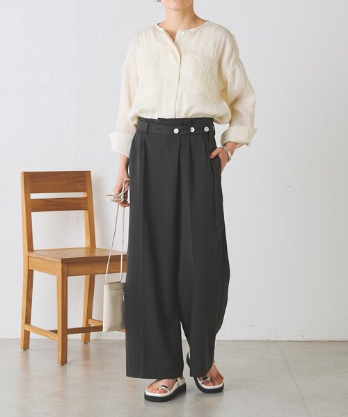 BEARDSLEY（ビアズリー）の「アシメウエストベルトパンツ（その他パンツ・レディース・ダークグレー/アイボリー・FREE）」の21枚目の写真