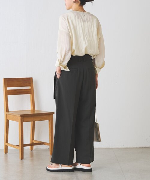 BEARDSLEY（ビアズリー）の「アシメウエストベルトパンツ（その他パンツ・レディース・ダークグレー/アイボリー・FREE）」の22枚目の写真