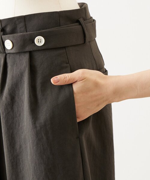 BEARDSLEY（ビアズリー）の「アシメウエストベルトパンツ（その他パンツ・レディース・ダークグレー/アイボリー・FREE）」の3枚目の写真