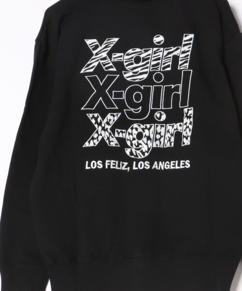 X-girl(エックスガール)の「【ムラサキスポーツ限定】X-GIRL/エックスガール ジップアップ パーカー バックロゴ 裏毛 105254012027(パーカー・レディース・ピンク/ライトグレー/ブラック・M/S)」の11枚目の写真
