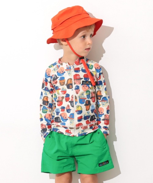 Ocean&Ground（オーシャン&グラウンド）の「BOY'SｿｳｶﾞﾗZIPﾗｯｼｭｶﾞｰﾄﾞ（ラッシュガード・キッズ・グリーン/オフホワイト/ブルー・100/130/120/110/90/140）」の4枚目の写真