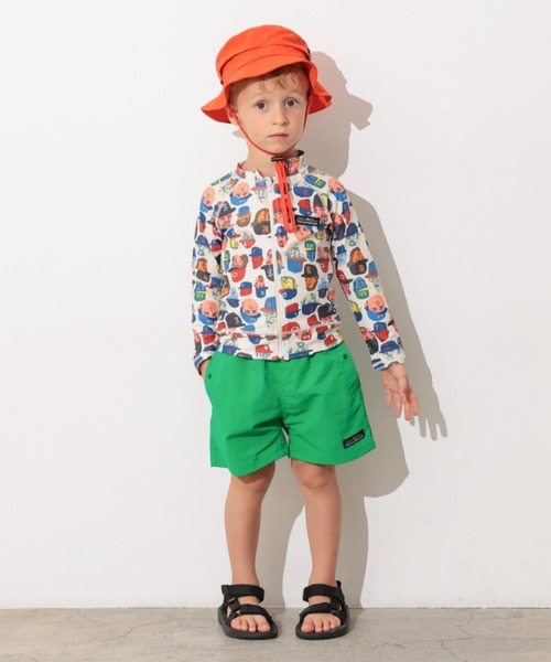 Ocean&Ground（オーシャン&グラウンド）の「BOY'SｿｳｶﾞﾗZIPﾗｯｼｭｶﾞｰﾄﾞ（ラッシュガード・キッズ・グリーン/オフホワイト/ブルー・100/130/120/110/90/140）」の5枚目の写真