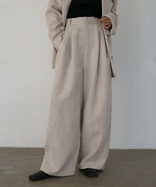 サマーツイードワイドタックパンツ（スラックス）｜hellam（へラム）の