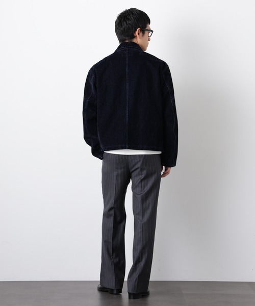 NANO universe（ナノユニバース）の「フロッキーデニム スポーツジャケット（ブルゾン・メンズ・ブラウン/ネイビー・L/M）」の16枚目の写真