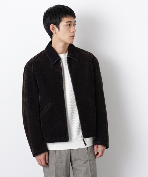 NANO universe（ナノユニバース）の「フロッキーデニム スポーツジャケット（ブルゾン・メンズ・ブラウン/ネイビー・L/M）」の3枚目の写真