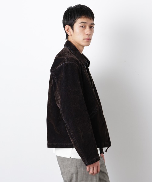 NANO universe（ナノユニバース）の「フロッキーデニム スポーツジャケット（ブルゾン・メンズ・ブラウン/ネイビー・L/M）」の4枚目の写真