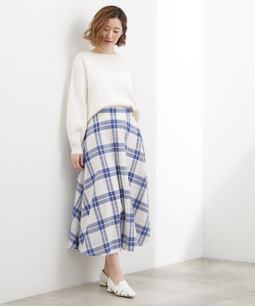 grove(グローブ)の「◆大人のカラミチェックスカート(スカート・レディース・ネイビー系1/ブルー系1/グレー系1・03/02/01/05/04)」の7枚目の写真