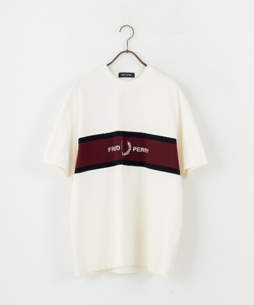 FRED PERRY（フレッドペリー）の「[FRED PERRY/フレッドペリー] ブランドロゴ刺繍 パネルTシャツ（Tシャツ/カットソー・レディース・ブラック/キナリ・S/M/L）」の16枚目の写真