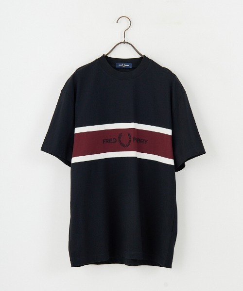 FRED PERRY（フレッドペリー）の「[FRED PERRY/フレッドペリー] ブランドロゴ刺繍 パネルTシャツ（Tシャツ/カットソー・レディース・ブラック/キナリ・S/M/L）」の13枚目の写真