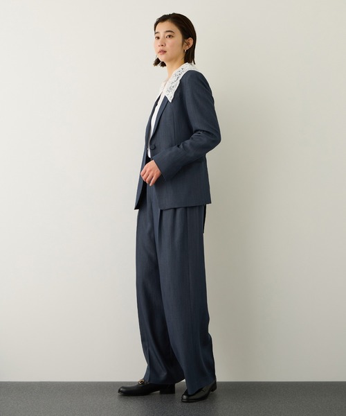 ROPE'(ロペ)の「ウエストシェイプ ベルテッドシングルジャケット/セットアップ対応(テーラードジャケット・レディース・ダークブラウン/ネイビー・38/36)」の11枚目の写真