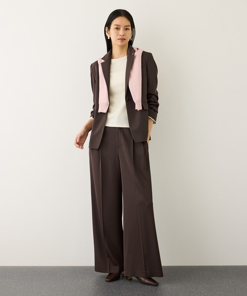 ROPE'(ロペ)の「ウエストシェイプ ベルテッドシングルジャケット/セットアップ対応(テーラードジャケット・レディース・ダークブラウン/ネイビー・38/36)」の15枚目の写真