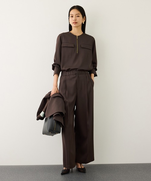 ROPE'(ロペ)の「ウエストシェイプ ベルテッドシングルジャケット/セットアップ対応(テーラードジャケット・レディース・ダークブラウン/ネイビー・38/36)」の18枚目の写真
