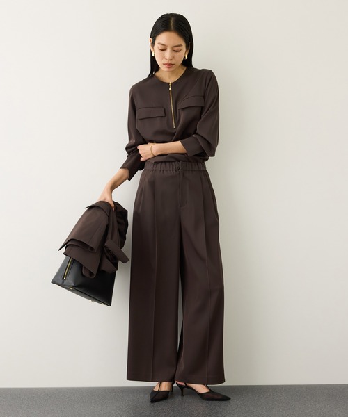 ROPE'(ロペ)の「ウエストシェイプ ベルテッドシングルジャケット/セットアップ対応(テーラードジャケット・レディース・ダークブラウン/ネイビー・38/36)」の19枚目の写真