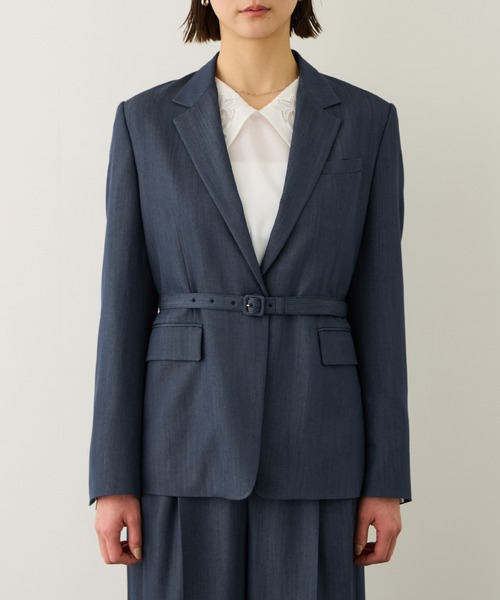 ROPE'(ロペ)の「ウエストシェイプ ベルテッドシングルジャケット/セットアップ対応(テーラードジャケット・レディース・ダークブラウン/ネイビー・38/36)」の20枚目の写真