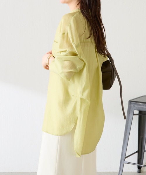 COLLAGE GALLARDAGALANTE（コラージュガリャルダガランテ）の「ヴィンテージライクシャツ（シャツ/ブラウス・レディース・ブラック/スカイブルー/オフホワイト/チャコールグレー/パープル/グリーン・FREE/S）」の13枚目の写真