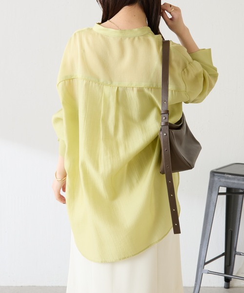 COLLAGE GALLARDAGALANTE（コラージュガリャルダガランテ）の「ヴィンテージライクシャツ（シャツ/ブラウス・レディース・ブラック/スカイブルー/オフホワイト/チャコールグレー/パープル/グリーン・FREE/S）」の14枚目の写真