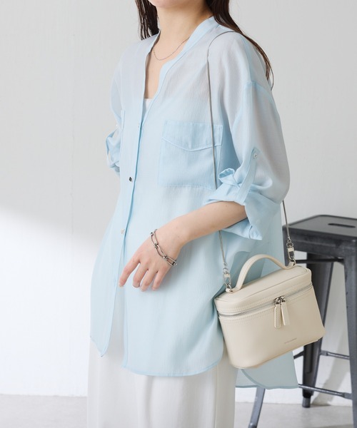 COLLAGE GALLARDAGALANTE（コラージュガリャルダガランテ）の「ヴィンテージライクシャツ（シャツ/ブラウス・レディース・ブラック/スカイブルー/オフホワイト/チャコールグレー/パープル/グリーン・FREE/S）」の20枚目の写真