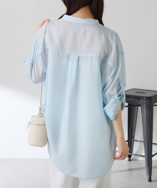 COLLAGE GALLARDAGALANTE（コラージュガリャルダガランテ）の「ヴィンテージライクシャツ（シャツ/ブラウス・レディース・ブラック/スカイブルー/オフホワイト/チャコールグレー/パープル/グリーン・FREE/S）」の22枚目の写真