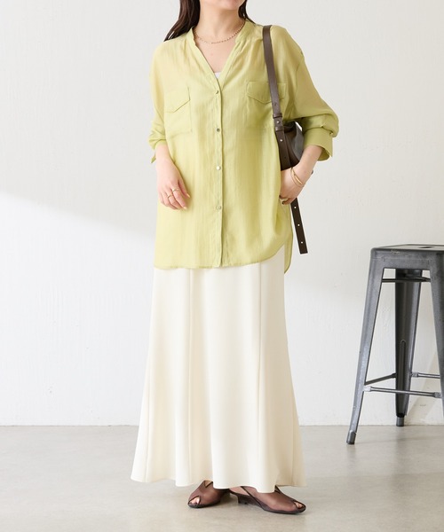 COLLAGE GALLARDAGALANTE（コラージュガリャルダガランテ）の「ヴィンテージライクシャツ（シャツ/ブラウス・レディース・ブラック/スカイブルー/オフホワイト/チャコールグレー/パープル/グリーン・FREE/S）」の11枚目の写真