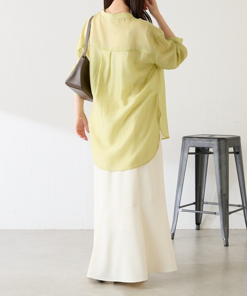 COLLAGE GALLARDAGALANTE（コラージュガリャルダガランテ）の「ヴィンテージライクシャツ（シャツ/ブラウス・レディース・ブラック/スカイブルー/オフホワイト/チャコールグレー/パープル/グリーン・FREE/S）」の17枚目の写真