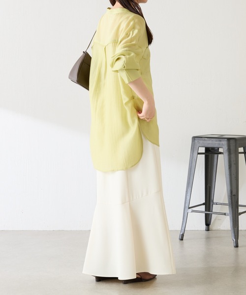 COLLAGE GALLARDAGALANTE（コラージュガリャルダガランテ）の「ヴィンテージライクシャツ（シャツ/ブラウス・レディース・ブラック/スカイブルー/オフホワイト/チャコールグレー/パープル/グリーン・FREE/S）」の18枚目の写真