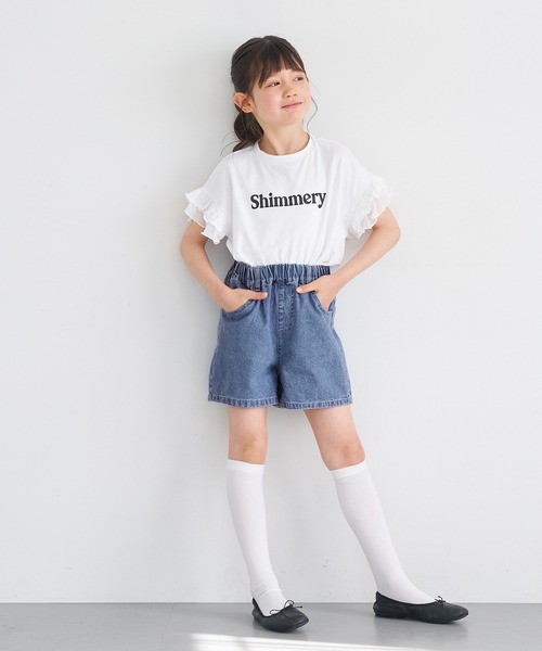 coca(coca)(コカ)の「キッズ デニムバックリボンショートパンツ(デニムパンツ・キッズ・ブルー・150/140/130/120)」の2枚目の写真