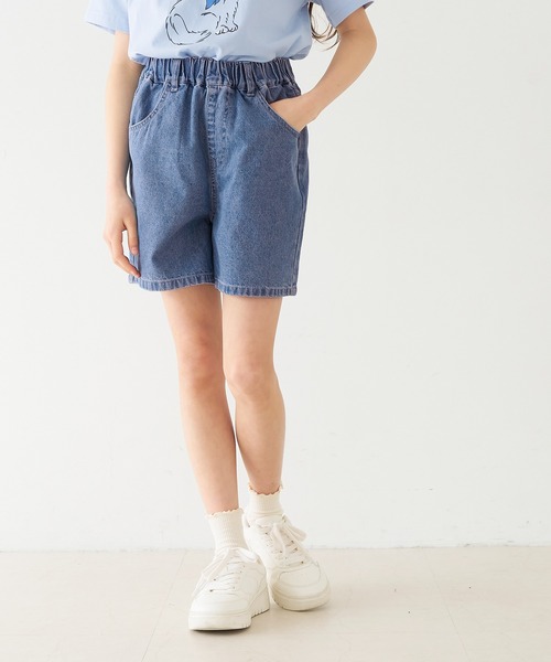 coca(coca)(コカ)の「キッズ デニムバックリボンショートパンツ(デニムパンツ・キッズ・ブルー・150/140/130/120)」の6枚目の写真