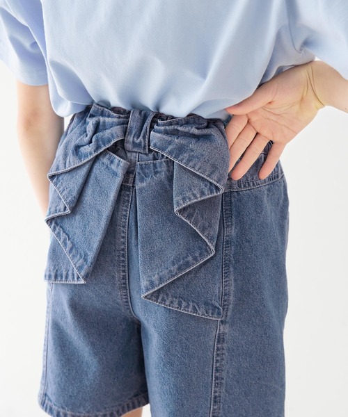 coca(coca)(コカ)の「キッズ デニムバックリボンショートパンツ(デニムパンツ・キッズ・ブルー・150/140/130/120)」の10枚目の写真