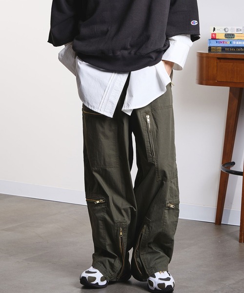 ROSE BUD(ローズバッド)の「(CREOLME)MILITARY WIDE LEG PANTS(その他パンツ・レディース・カーキ/ベージュ・M/S)」の1枚目の写真