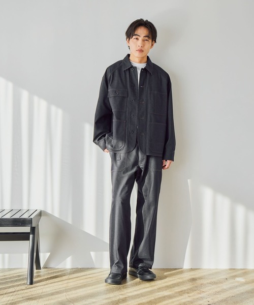 GLOBAL WORK(グローバルワーク)の「クリーンデニム/カバーオール/CLEAN MODE/632381(ブルゾン・メンズ・ダークネイビー/グレー・X-LARGE/LARGE/MEDIUM/SMALL)」の4枚目の写真